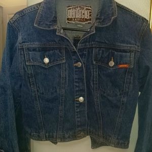 1980s Jordache Bowed and Zipper Fitted Cropped AMAZING Denim Jean Jacket 